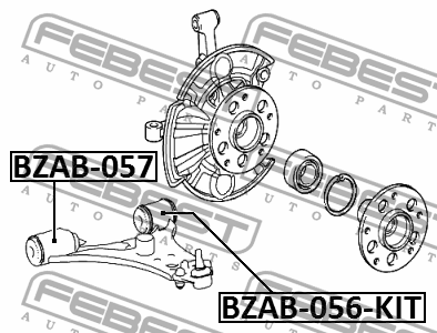САЙЛЕНТБЛОК НИЖНЕГО ПЕРЕДНЕГО РЫЧАГА КОМПЛЕКТ подходит для MERCEDES BENZ A-CLASS BZAB-056-KIT FEBEST