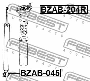 САЙЛЕНТБЛОК ЗАДНЕЙ ОПОРЫ АМОРТИЗАТОРА подходит для MERCEDES BENZ GLK-CLASS 204 4 BZAB-204R FEBEST