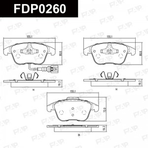 Тормозные колодки дисковые смесь CERAMIC FDP0260 FDP0260 FAP