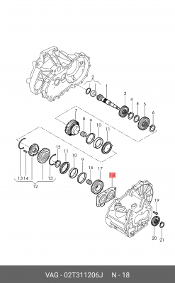 SEAT IBIZA/SKODA FABIA/AUDI A3/VW JETTA 02T 311 206 J VAG