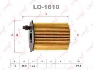 Фильтр масляный подходит для CITROEN Berlingo(MF/B9) 1.6D 05 / C1 1.4D 05 / C2 1 LO-1610 LYNXAUTO