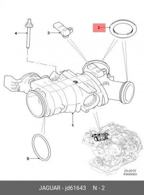 КОЛЬЦО УПЛОТНИТЕЛЬНОЕ ДРОССЕЛЬНОЙ ЗАСЛОНКИ RE XF, XJ 3.0 TD JD61643 JAGUAR