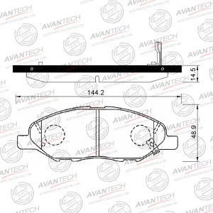 Колодки тормозные дисковые Avantech передние (противоскрипная пластина в компл.) AV1048 AVANTECH