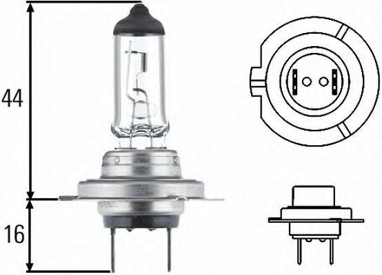 Лампа галогенная H7 12V 55W "Hella" Long Life (PX26d) 8GH007157-201 HELLA