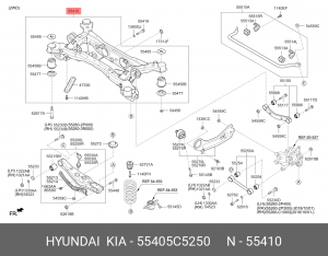 Балка KIA Sorento (15-) (4WD) задняя OE 55405C5250 HYUNDAI KIA