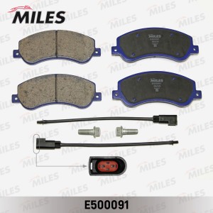 Колодки тормозные передние (с датчиком) (Смесь CERAMIC серия PRO) FORD TRANSIT 0 E500091 MILES