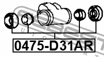 Ремкомплект колесн цилиндра MITSUBISHI OUTLANDER 2002-2006 0475-D31AR 0475-D31AR FEBEST