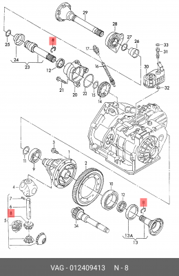 кольцо стопорное!\ Audi, VW 012 409 413 VAG