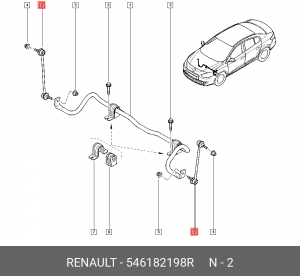 СТОЙКА СТАБИЛИЗАТОРА 546182198R 546182198R RENAULT