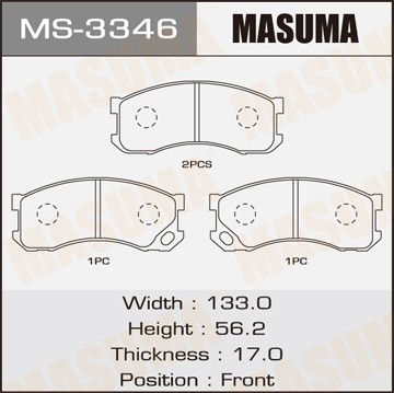 колодки дисковые передние!\ Mitsubishi Canter 2.8-5.0 94> MS3346 MASUMA