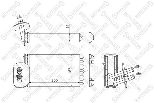 Радиатор отопителя  1035198SX 10-35198-SX STELLOX