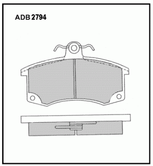 Колодки тормозные ВАЗ-2110 передние (4шт.) ALLIED NIPPON ADB2794 ALLIED NIPPON