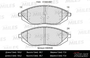 Колодки тормозные передние (Смесь Low-Metallic) CHEVROLET SPARK 10- (TRW GDB4606 E400549 MILES