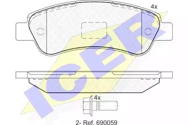 141804 колодки дисковые задние!\ Citroen Jumper 2.2HDi 06> 141804 ICER