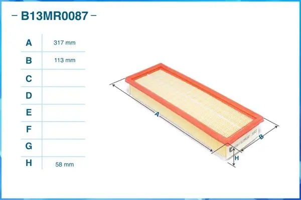 Фильтр воздушный B13MR0087 CWORKS