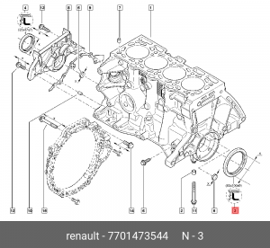Сальник коленчатого вала 7701473544 7701473544 RENAULT