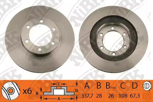 Диск тормозной TOYOTA Land Cruiser Prado (02-09) передний (1шт.) NIBK RN1220 NIBK