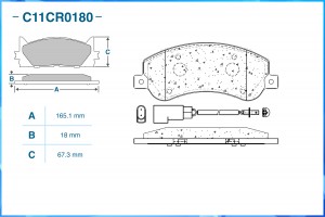 Тормозные колодки передние Low Metallic C11CR0180 C11CR0180 CWORKS