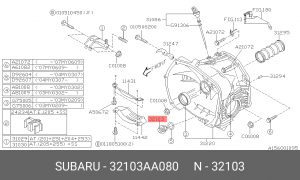 Пробка сливная SUBARU Forester (96-) дифференциала переднего моста OE 32103AA080 SUBARU