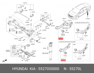 РЫЧАГ ЗАДНИЙ ПРОДОЛЬНЫЙ ЛЕВЫЙ 552703S000 HYUNDAI