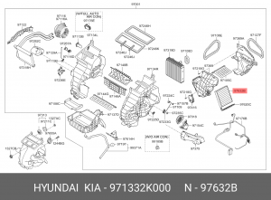 Фильтр воздушный салона KIA Soul (09-) OE 97133-2K000 HYUNDAI KIA