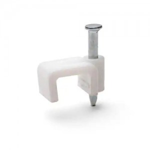 Скоба плоская с гвоздем пластик комплект (50шт.) FORTISFLEX 49451 FORTISFLEX