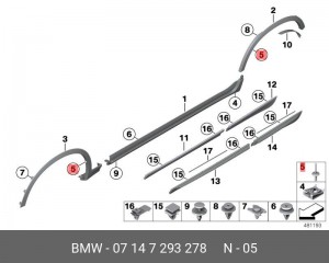 BMW Заклепка с распорной втулкой 07 14 7 293 278 BMW