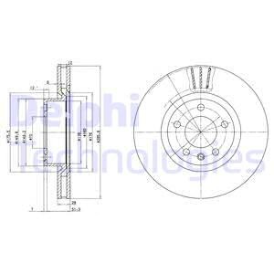 BG2742 диск тормозной передний!\ Opel Omega 2.0-3.0 94> BG2742 DELPHI