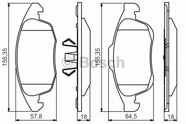 Колодки тормозные PEUGEOT CITROEN передние (4шт.) BOSCH 0 986 495 258 BOSCH