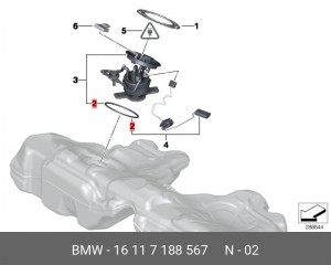 Кольцо уплотнительное BMW 1 (F20) двигателя OE 16 11 7 188 567 BMW