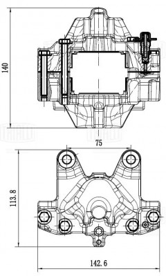 Суппорт торм. Mercedes C W203 (00-) зад. прав. d=36мм (диск 10мм) (CF 032011) CF 032011 TRIALLI