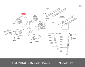 Ремень ГРМ 2431542200 HYUNDAI KIA