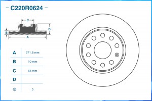 Тормозной диск задний C220R0624 C220R0624 CWORKS