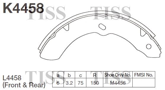 Колодки тормозные барабанные K4458 K4458 MK KASHIYAMA