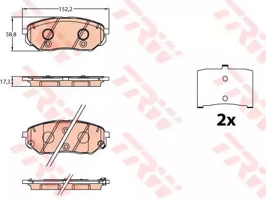 Колодки передние KIA SORENTO III 2015- GDB3638 GDB3638 TRW