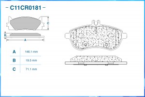 Тормозные колодки передние Low Metallic C11CR0181 C11CR0181 CWORKS