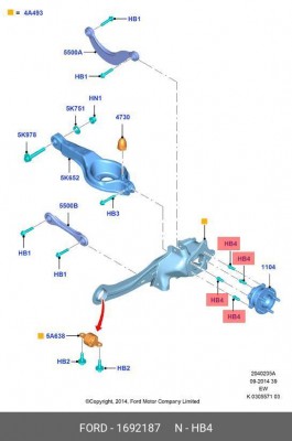 БОЛТ СТУПИЦЫ FOCUS 2011- 1692187 1 692 187 FORD