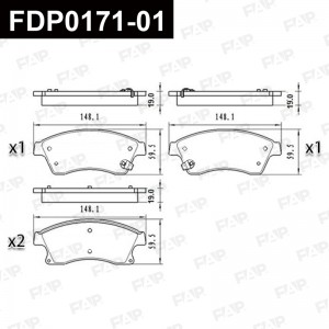 Тормозные колодки дисковые смесь CERAMIC FDP0171-01 FDP0171-01 FAP