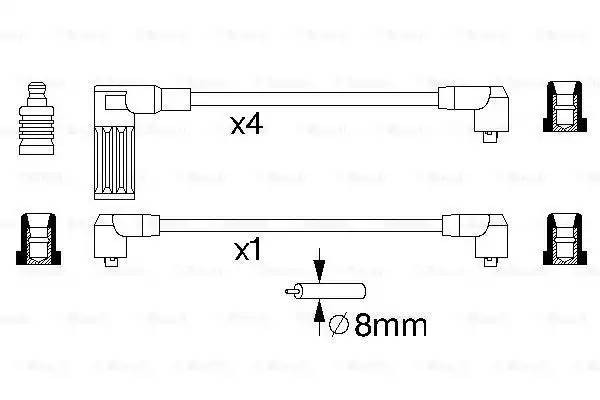 Провод высоковольтный FIAT Tempra (90-93) комплект BOSCH 0 986 356 718 BOSCH