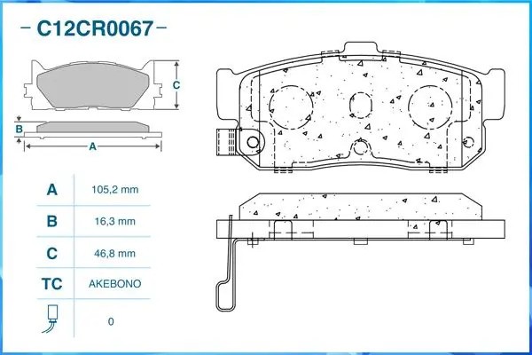 Тормозные колодки задние Low Metallic C12CR0067 C12CR0067 CWORKS
