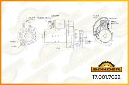 Стартер Premium 24V, 4 kW 10 зубцов о.н IVECO 5801577135 — 2 года безусловной га 170017022 SONDER