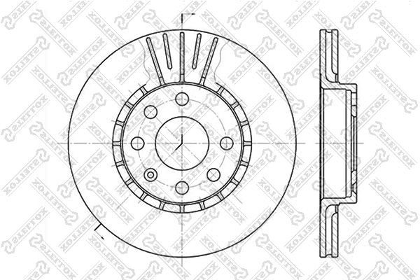 диск тормозной передний!\ Opel Astra/Vectra 1.8/1.7TD 91> 6020-3617V-SX STELLOX