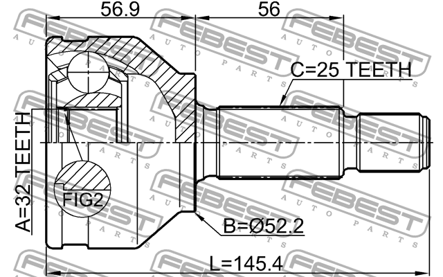 к-кт пыльника ШРУСа! наружный\ Renault Megane/Scenic 02-10 2110-FOCAU FEBEST