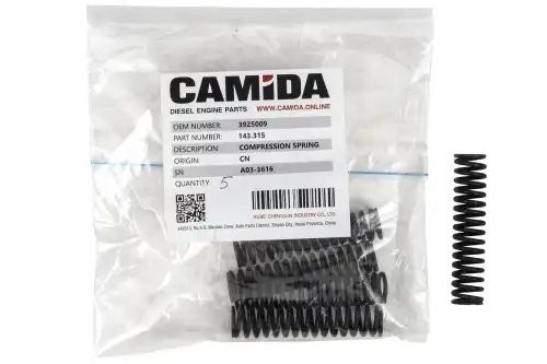 Пружина кoмпрессионная (теплообменник) КАМАЗ дв. Cummins ISBe 3925009 143315 CAMIDA