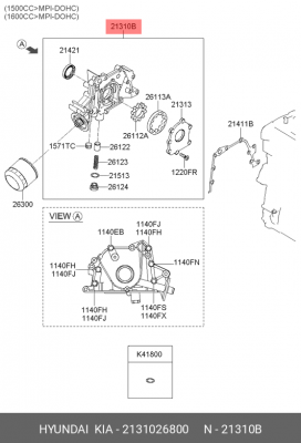 Насос масляный 2131026800 HYUNDAI KIA