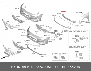 86520AA000 Абсорбер HYUNDAI Elantra 20 перед. бампера 86520AA000 MOBIS