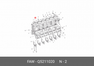 Шпилька блока цилиндров Q5211020 FAW