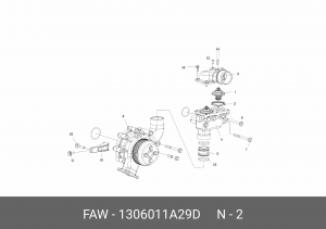 Кольцо уплотнительное FAW J5,J6,4180,4250 термостата OE 1306011A29D FAW