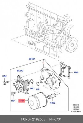 Фильтр масляный FORD Focus 2 (1.8 TDC) OE 2192565 FORD
