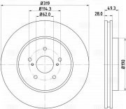Диск торм. Lexus RX (03-)/Toyota Harrier (03-) перед. d=319 (окраш.) (DF 198008) DF198008 TRIALLI